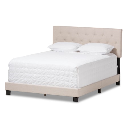 Baxton Studio Cassandra Modern Light Beige Upholstered King Size Bed 136-7456